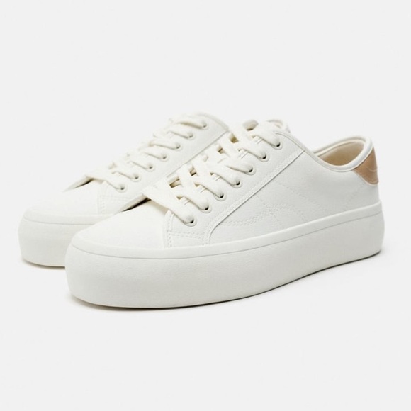 NWT. Zara White Athletic Platform Casual Sneakers. Size 11. - Picture 2 of 9